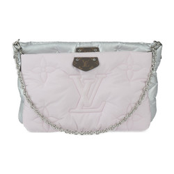 LOUIS VUITTON Louis Vuitton Monogram Maxi Multi Pochette Accessoires Shoulder Bag M21056 Recycled Nylon Silver Pale Pink 3WAY Clutch LV Pillow