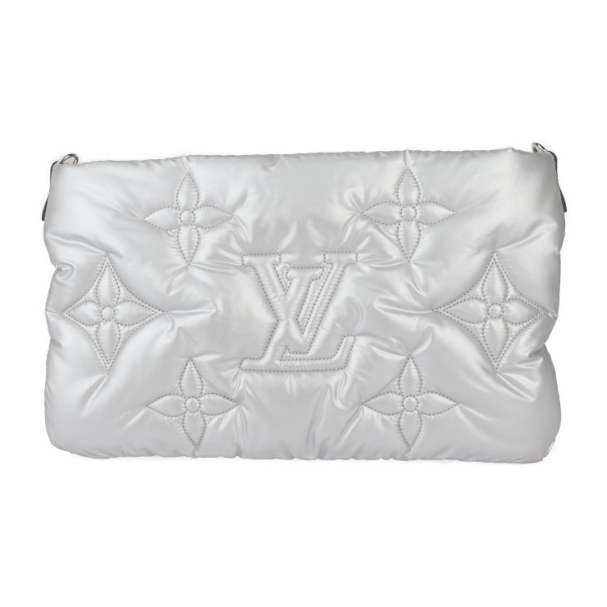 LOUIS VUITTON Louis Vuitton Monogram Maxi Multi Pochette Accessoires Shoulder Bag M21056 Recycled Nylon Silver Pale Pink 3WAY Clutch LV Pillow