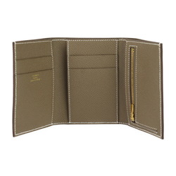 HERMES Hermes Bearn Combination Tri-fold Wallet - Epsom Leather Etoupe (Etoupe) W Stamp