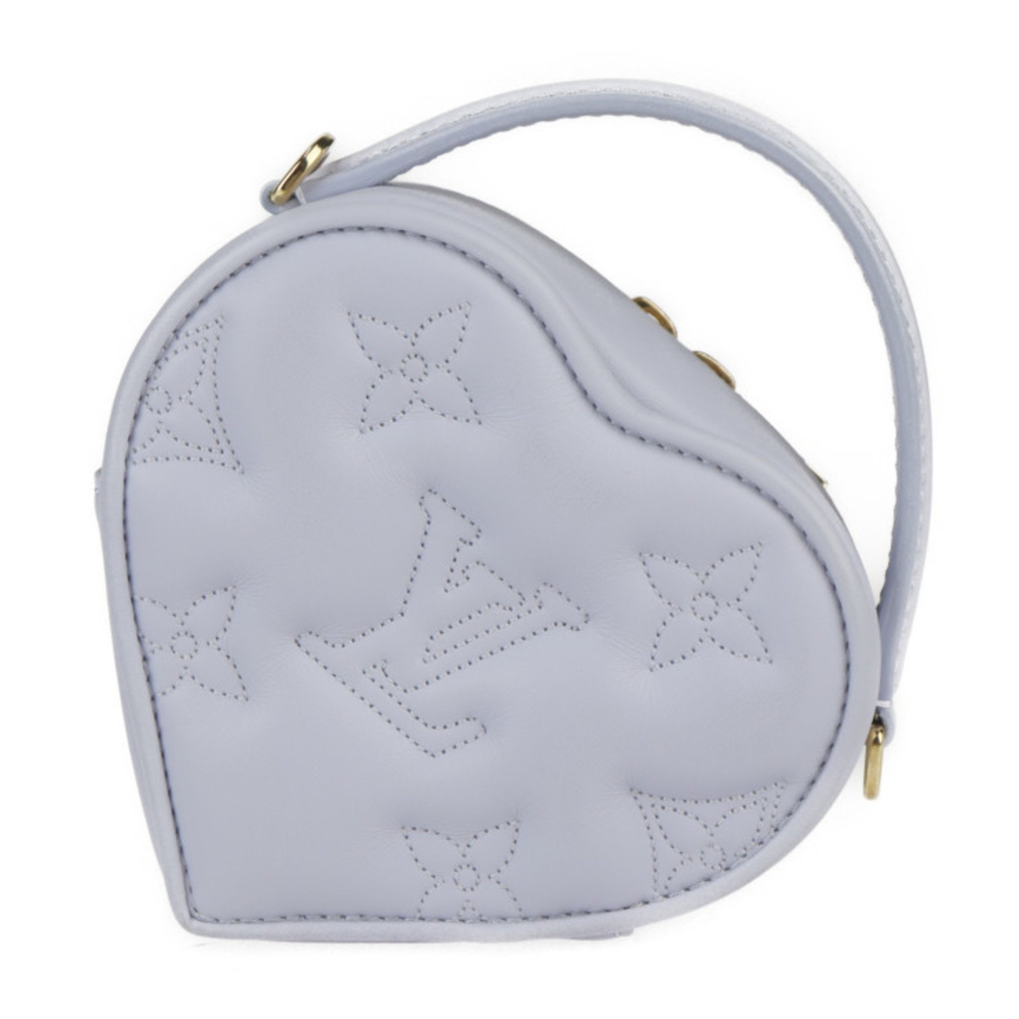 LOUIS VUITTON Louis Vuitton Pop My Heart Pouch Monogram Handbag M82041 Calf Leather Light Purple Chain Shoulder Bag Pochette