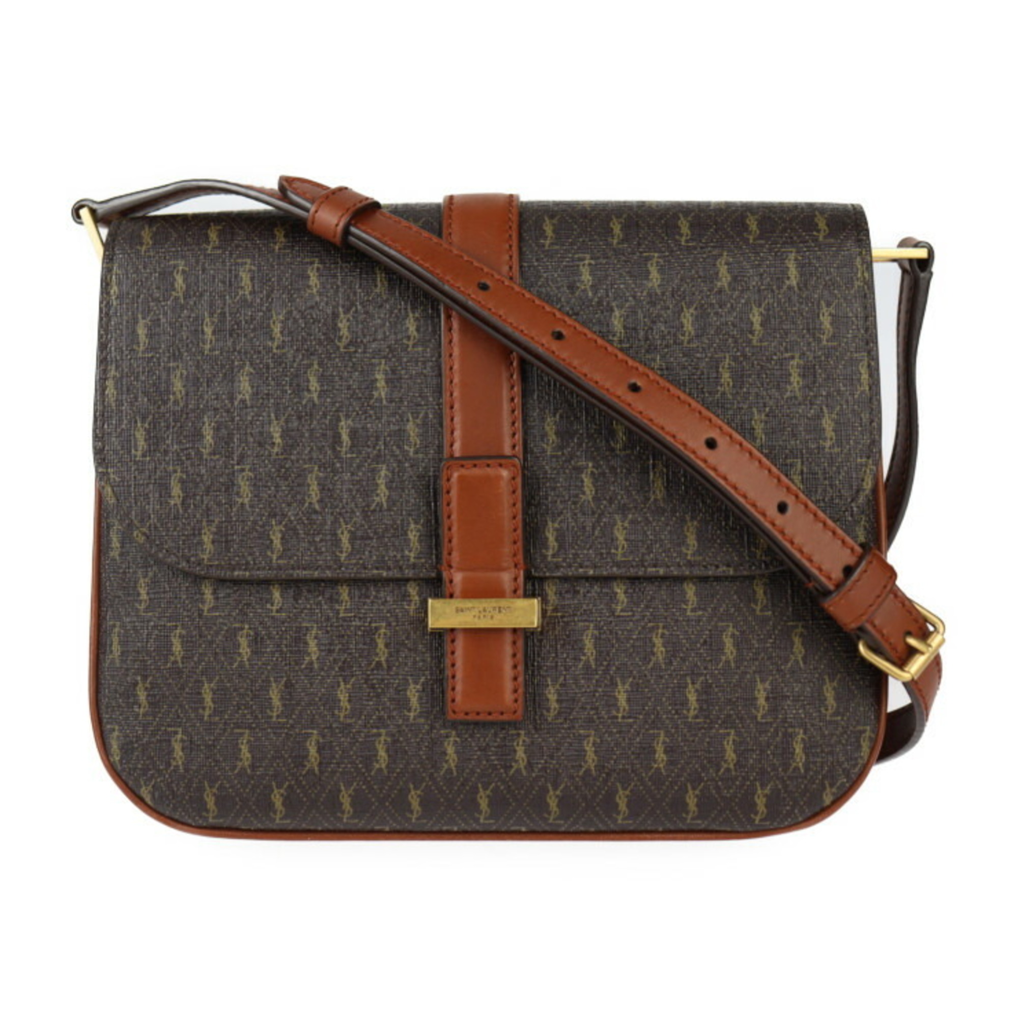 SAINT LAURENT Saint Laurent Satchel Le Monogram Shoulder Bag 568604 Leather Brown YSL Pochette