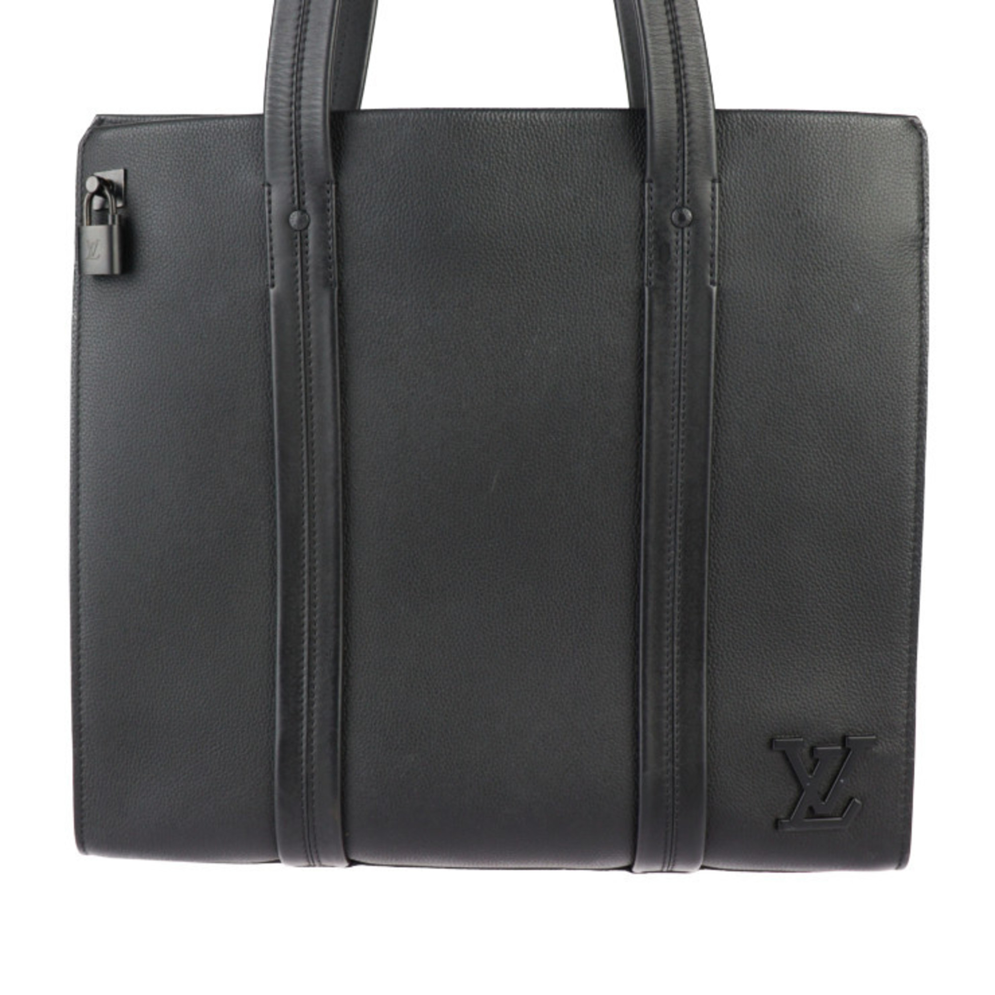 LOUIS VUITTON Louis Vuitton Take Off Tote LV Aerogram Bag M57308 Leather Black Shoulder