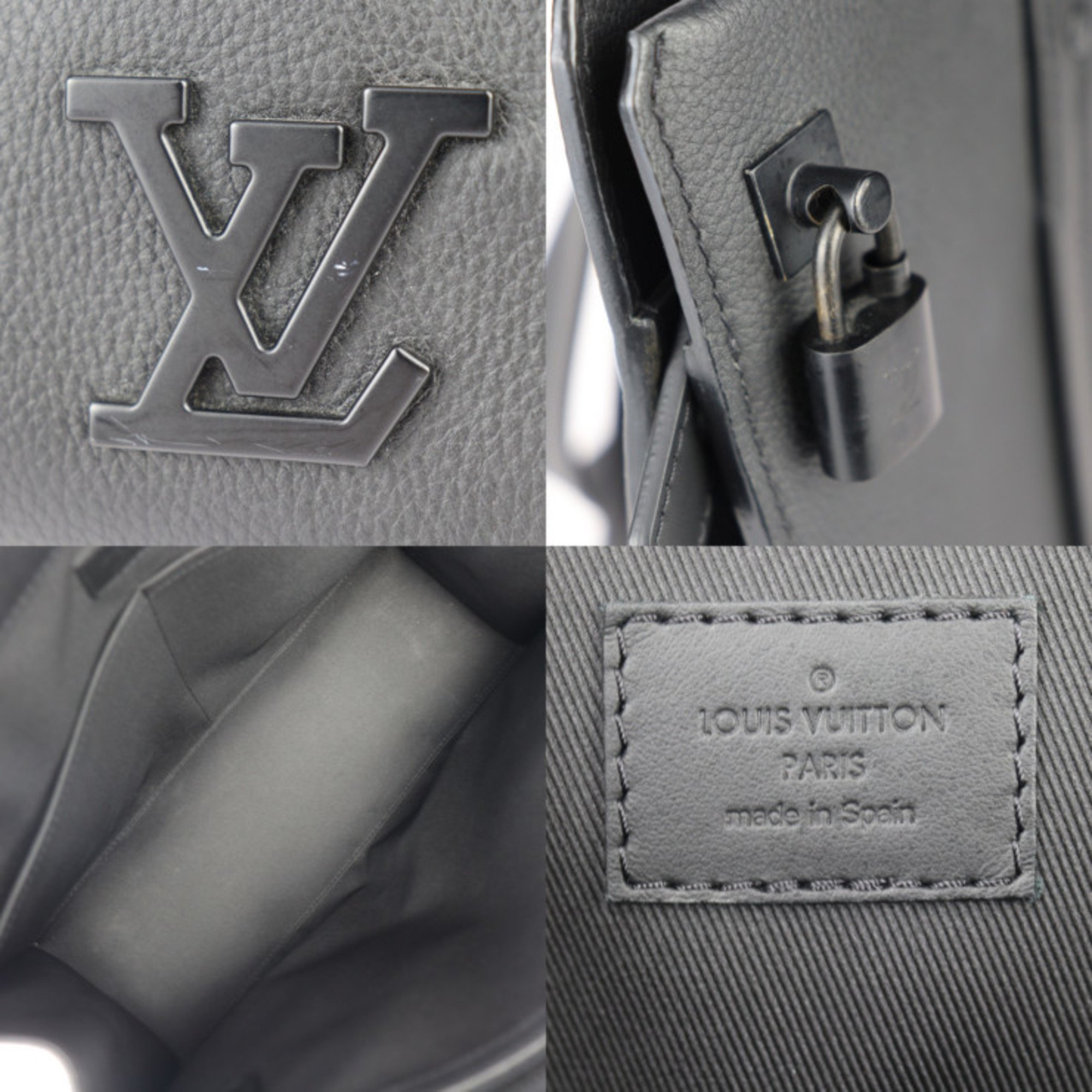 LOUIS VUITTON Louis Vuitton Take Off Tote LV Aerogram Bag M57308 Leather Black Shoulder