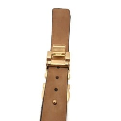 Salvatore Ferragamo Gancini Leopard Belt, Leather, Pony, Women's, Brown