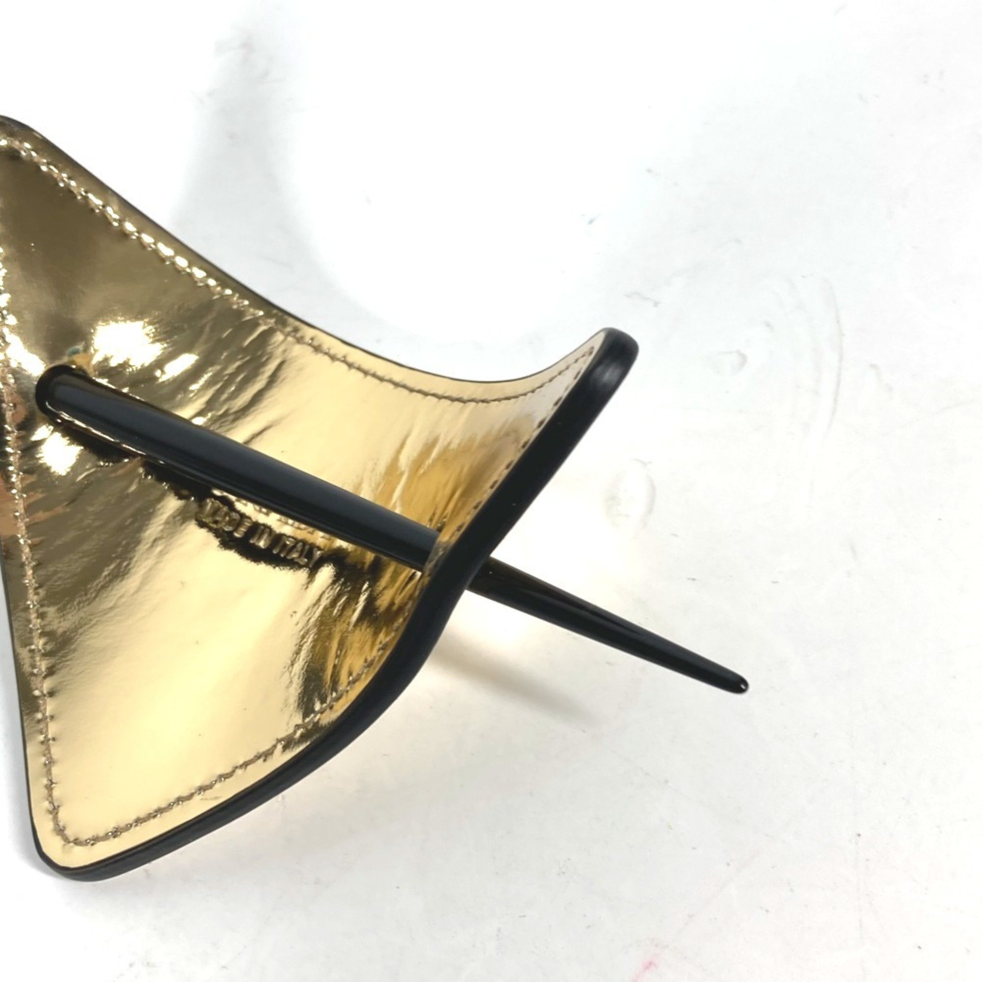 PRADA 1IF004 Hair Triangle Kanzashi Pick Hairpin Leather Women's Gold