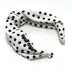 Miu Miu MIU 5IH032 Hair Polka Dots Hairband Headband Nylon Women's White