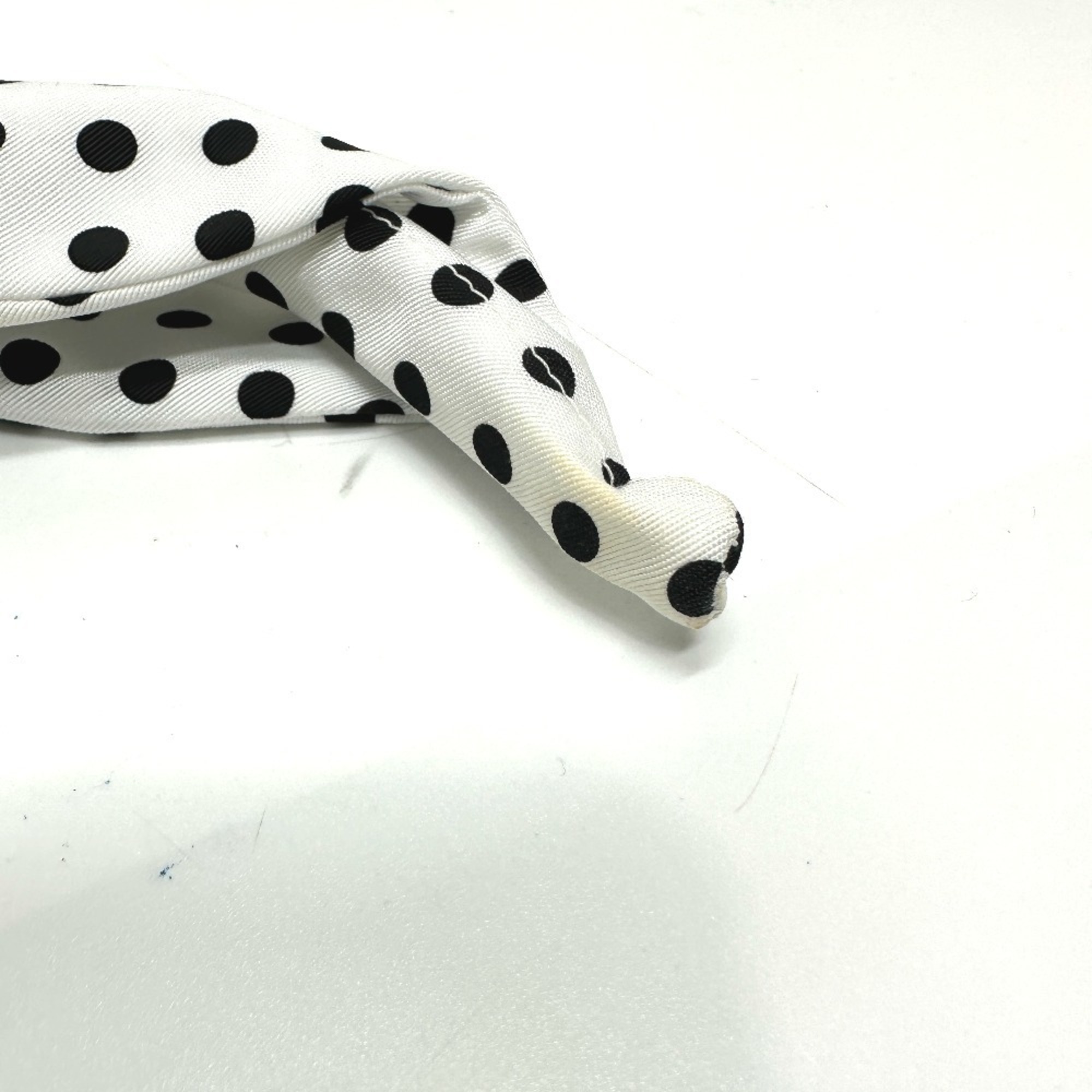 Miu Miu MIU 5IH032 Hair Polka Dots Hairband Headband Nylon Women's White