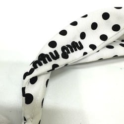 Miu Miu MIU 5IH032 Hair Polka Dots Hairband Headband Nylon Women's White