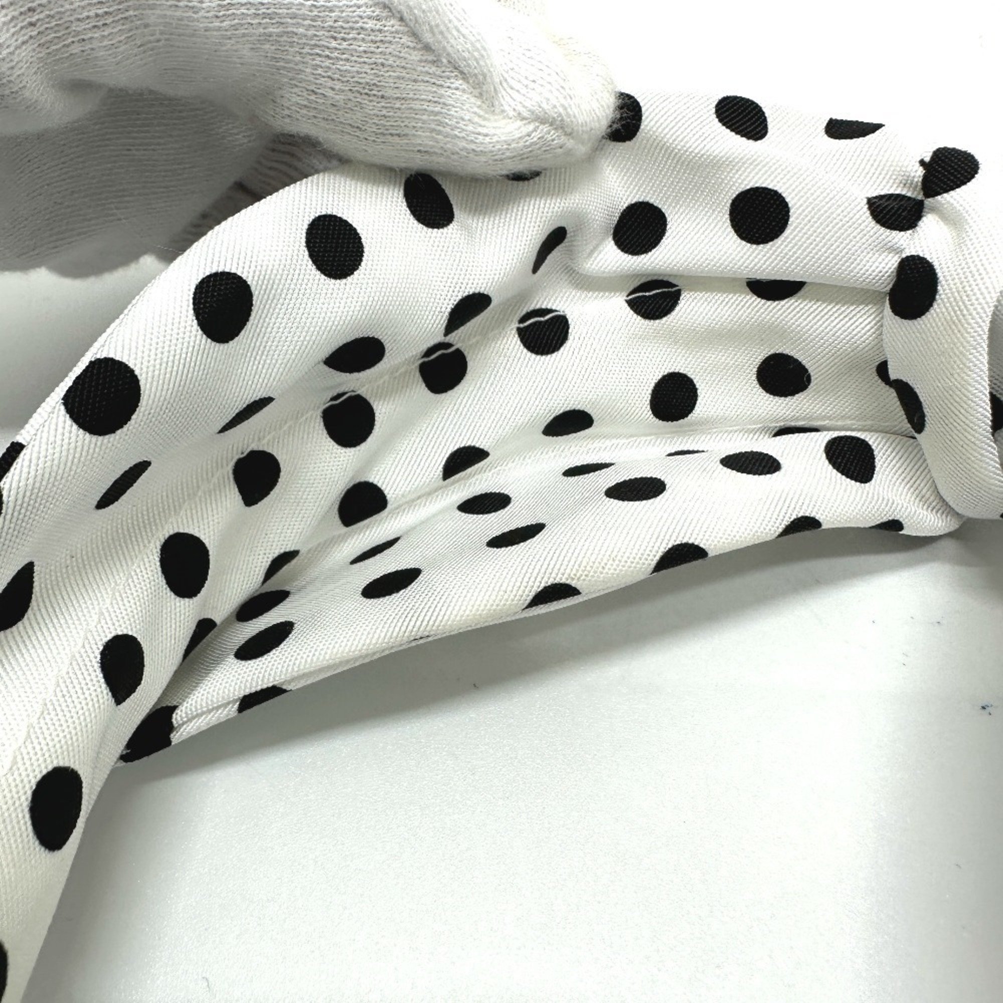 Miu Miu MIU 5IH032 Hair Polka Dots Hairband Headband Nylon Women's White