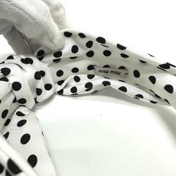 Miu Miu MIU 5IH032 Hair Polka Dots Hairband Headband Nylon Women's White