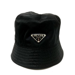 PRADA 1HC137 Triangle Bucket Hat, Nylon, Women's, Black