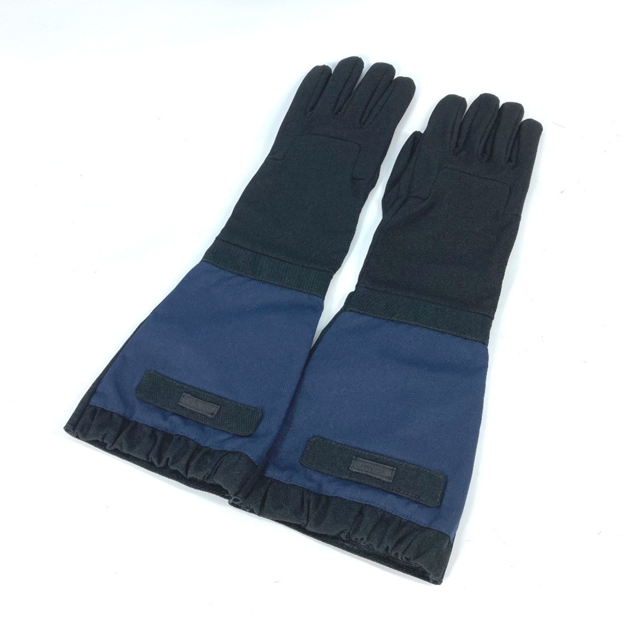 PRADA Prada Long Gloves Bicolor Nylon Rayon Women's Black