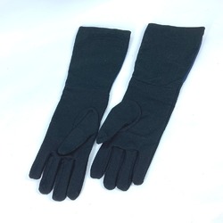 PRADA Prada Long Gloves Bicolor Nylon Rayon Women's Black