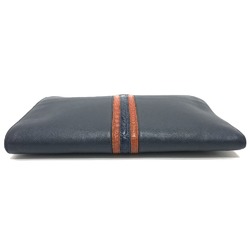 PRADA 2VN003 L-shaped flat clutch bag, Saffiano leather, women's, navy