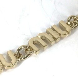 MIU 5ZT044 Rhinestone Strap Chain Crystal Metal Women's Gold