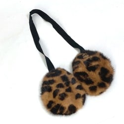 LOUIS VUITTON Louis Vuitton Leopard print earmuffs Earmuffs Ear warmers Mink Women's Brown