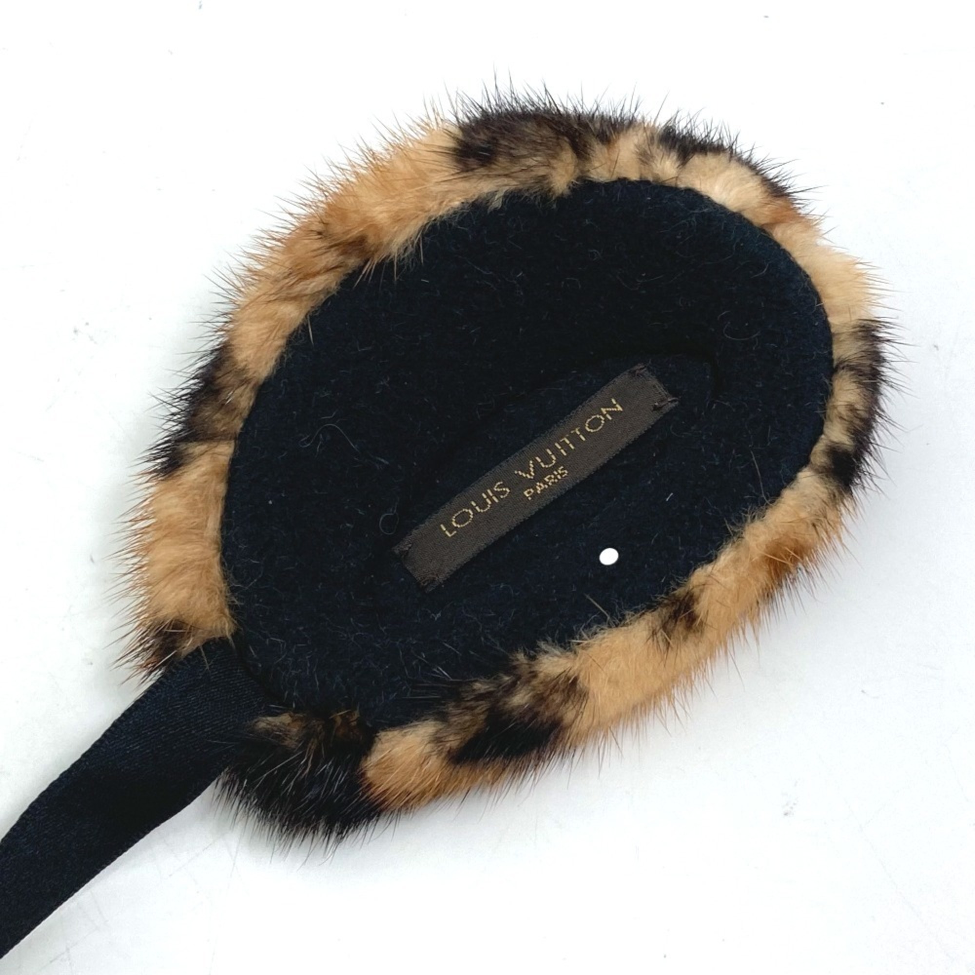 LOUIS VUITTON Louis Vuitton Leopard print earmuffs Earmuffs Ear warmers Mink Women's Brown