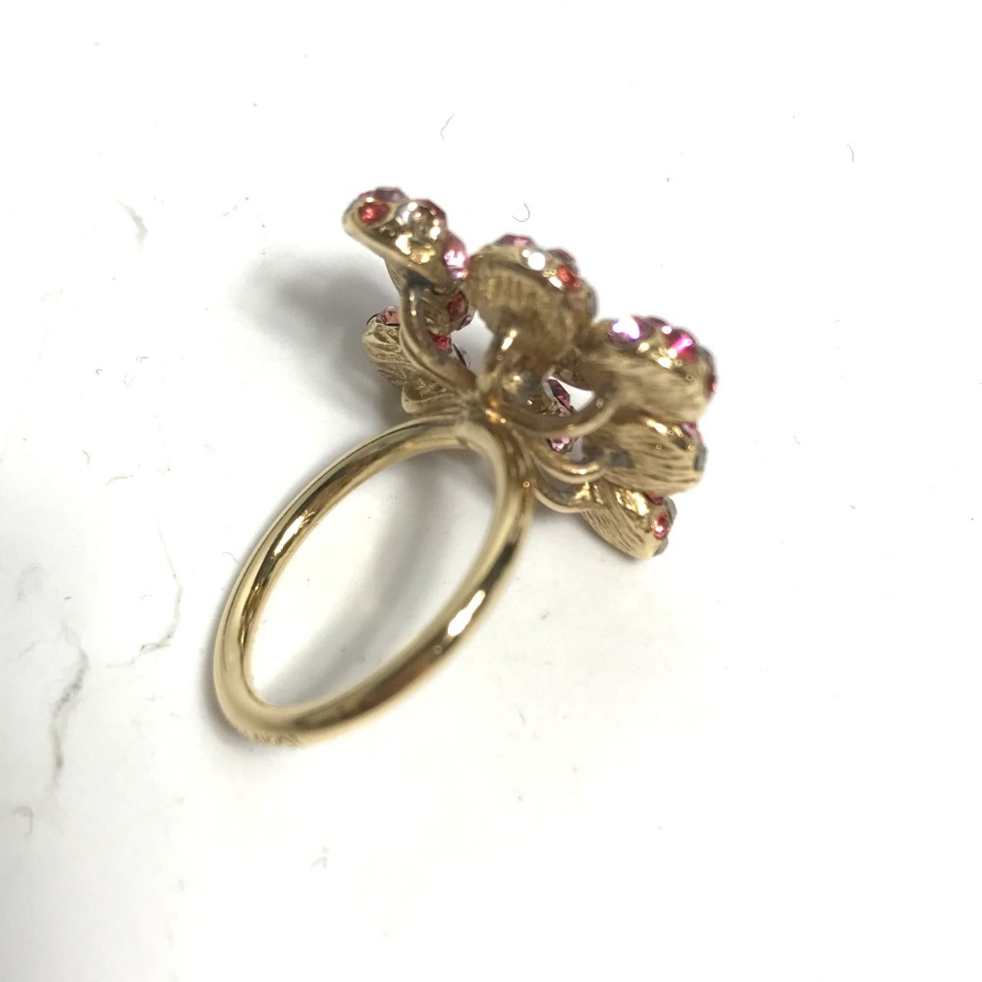 LOUIS VUITTON Louis Vuitton Rhinestone Ring Metal Women's Pink