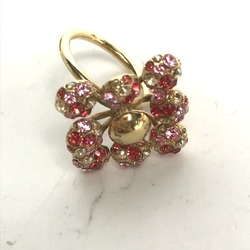 LOUIS VUITTON Louis Vuitton Rhinestone Ring Metal Women's Pink