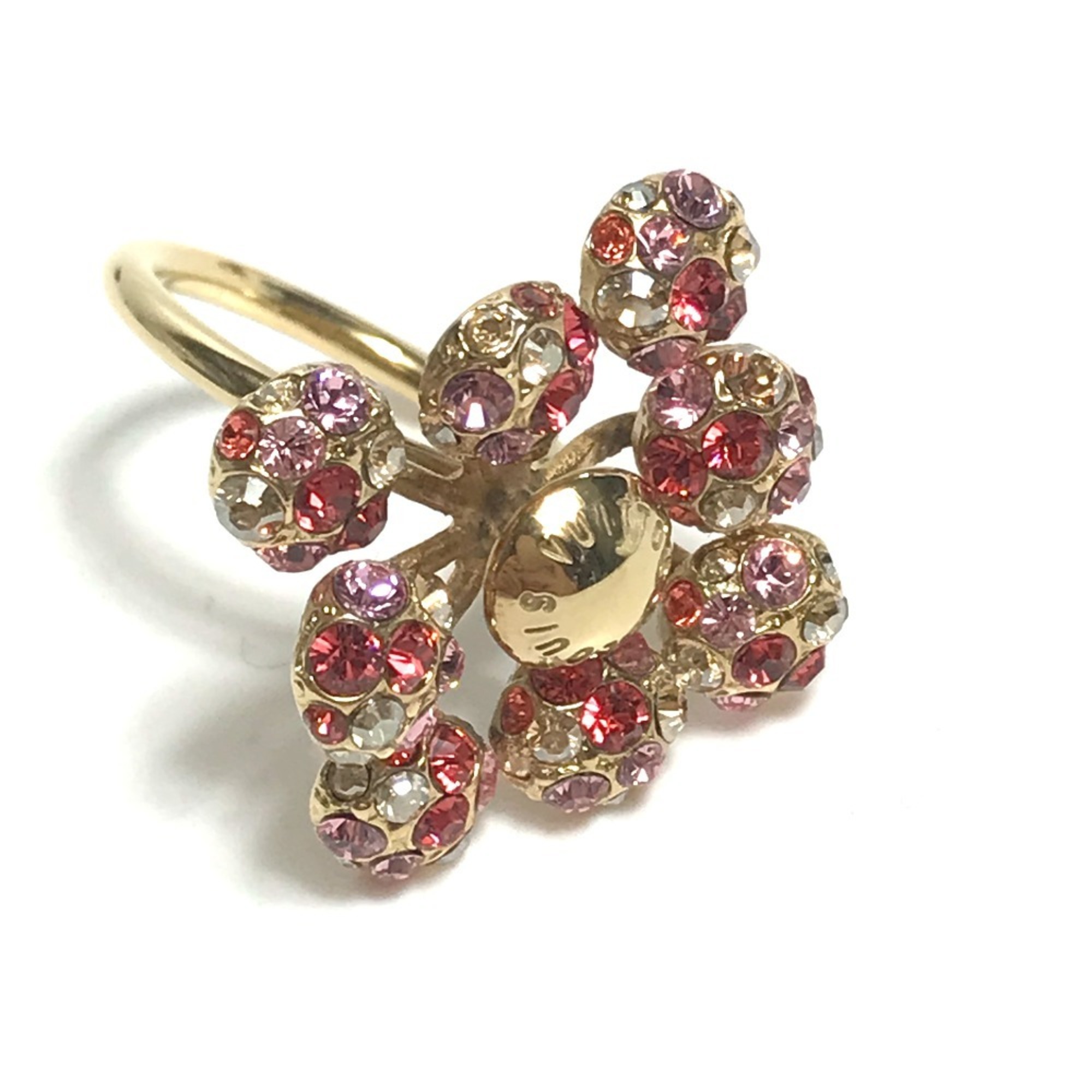 LOUIS VUITTON Louis Vuitton Rhinestone Ring Metal Women's Pink