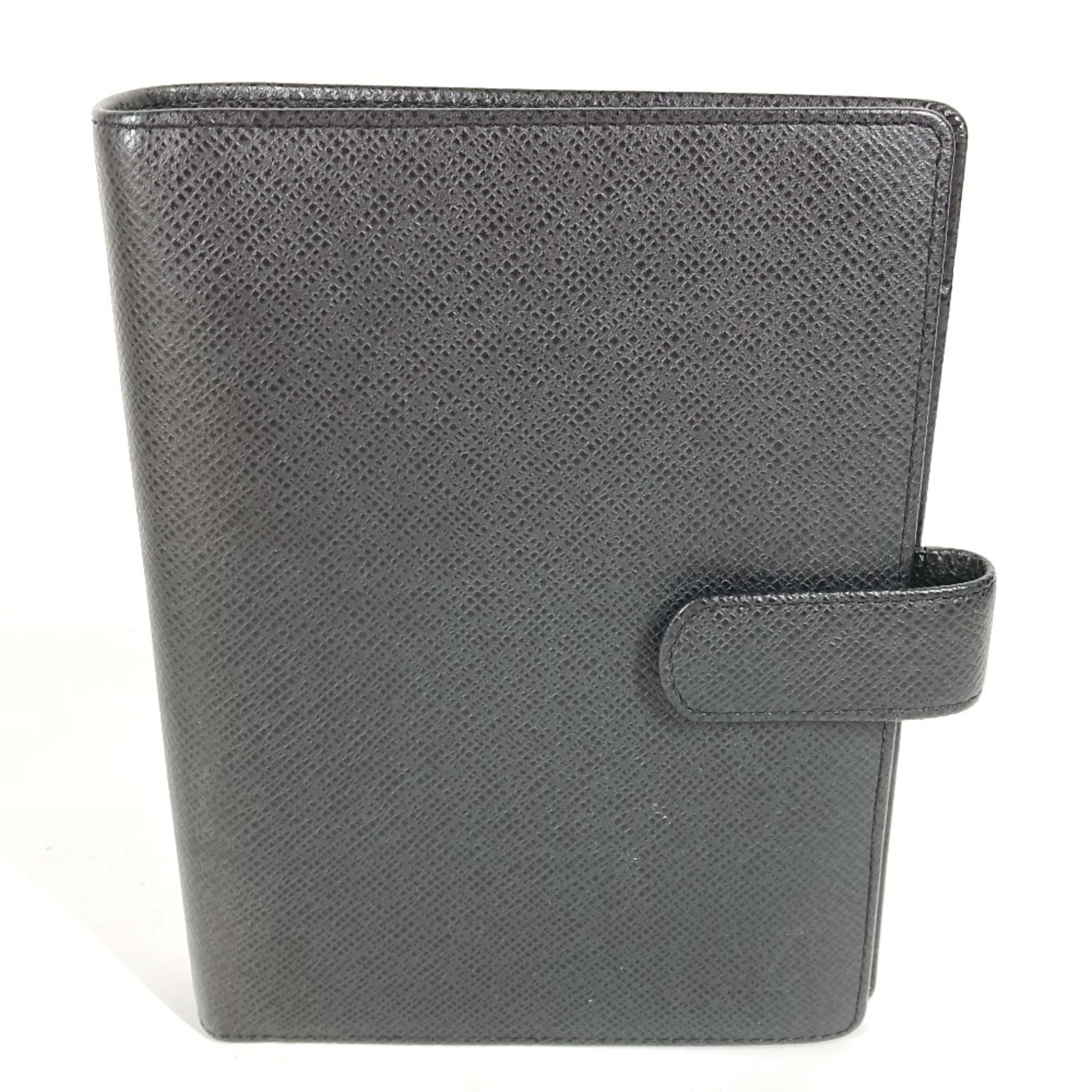 LOUIS VUITTON R20222 Taiga Agenda MM Stationery Notebook Cover Leather Men's Ardoise Black