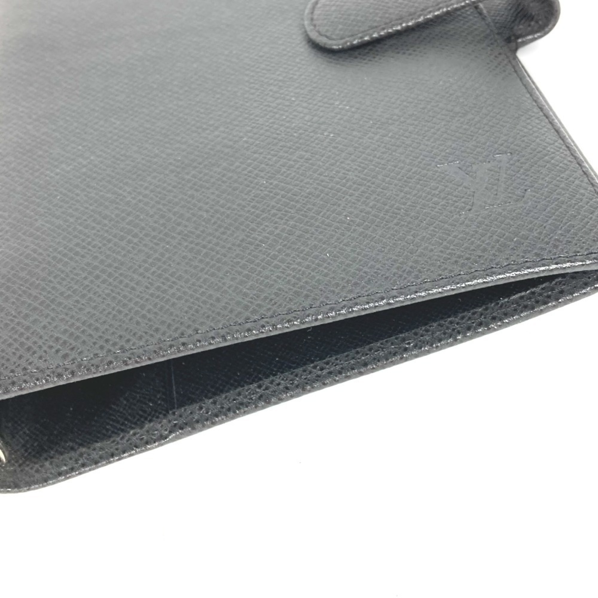 LOUIS VUITTON R20222 Taiga Agenda MM Stationery Notebook Cover Leather Men's Ardoise Black