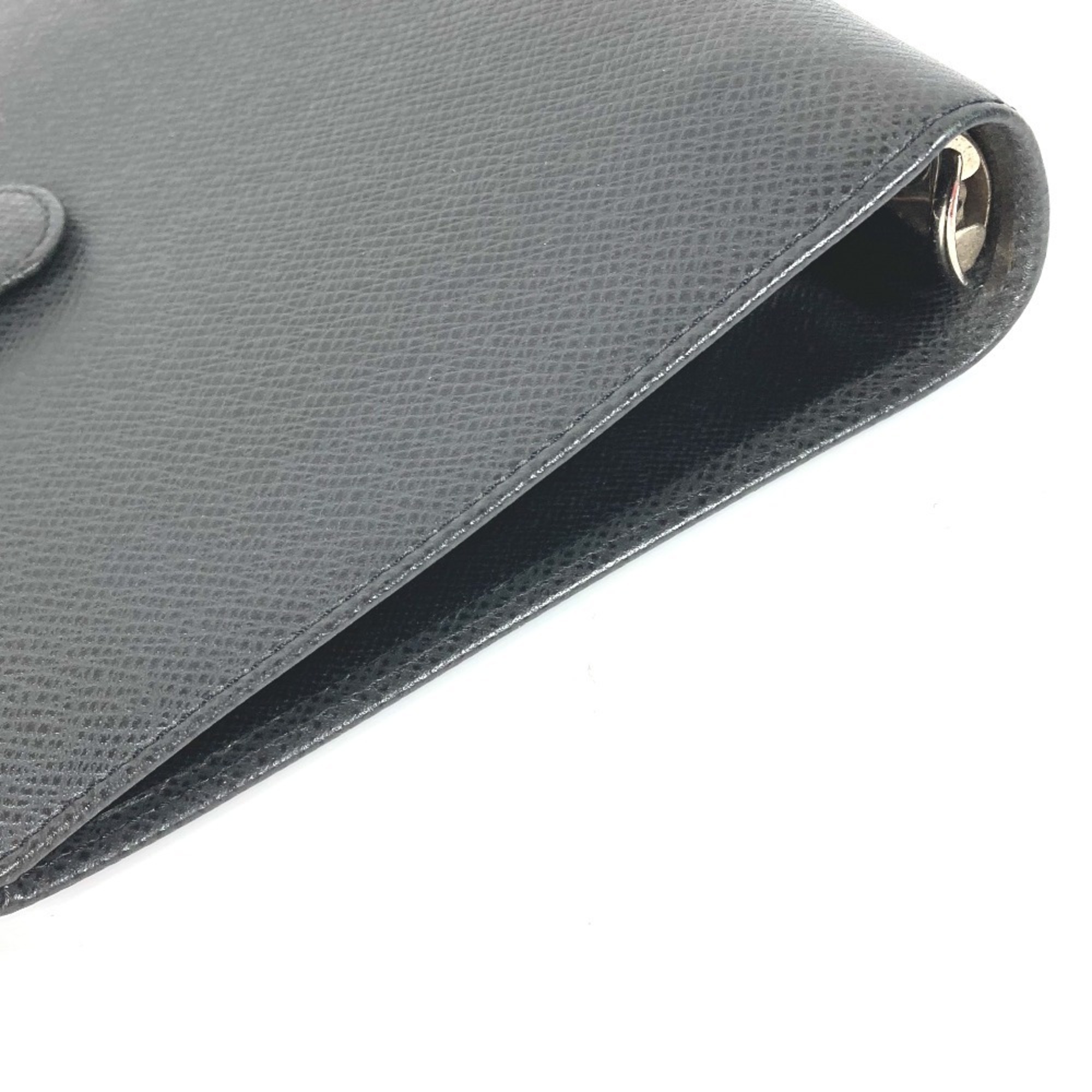 LOUIS VUITTON R20222 Taiga Agenda MM Stationery Notebook Cover Leather Men's Ardoise Black