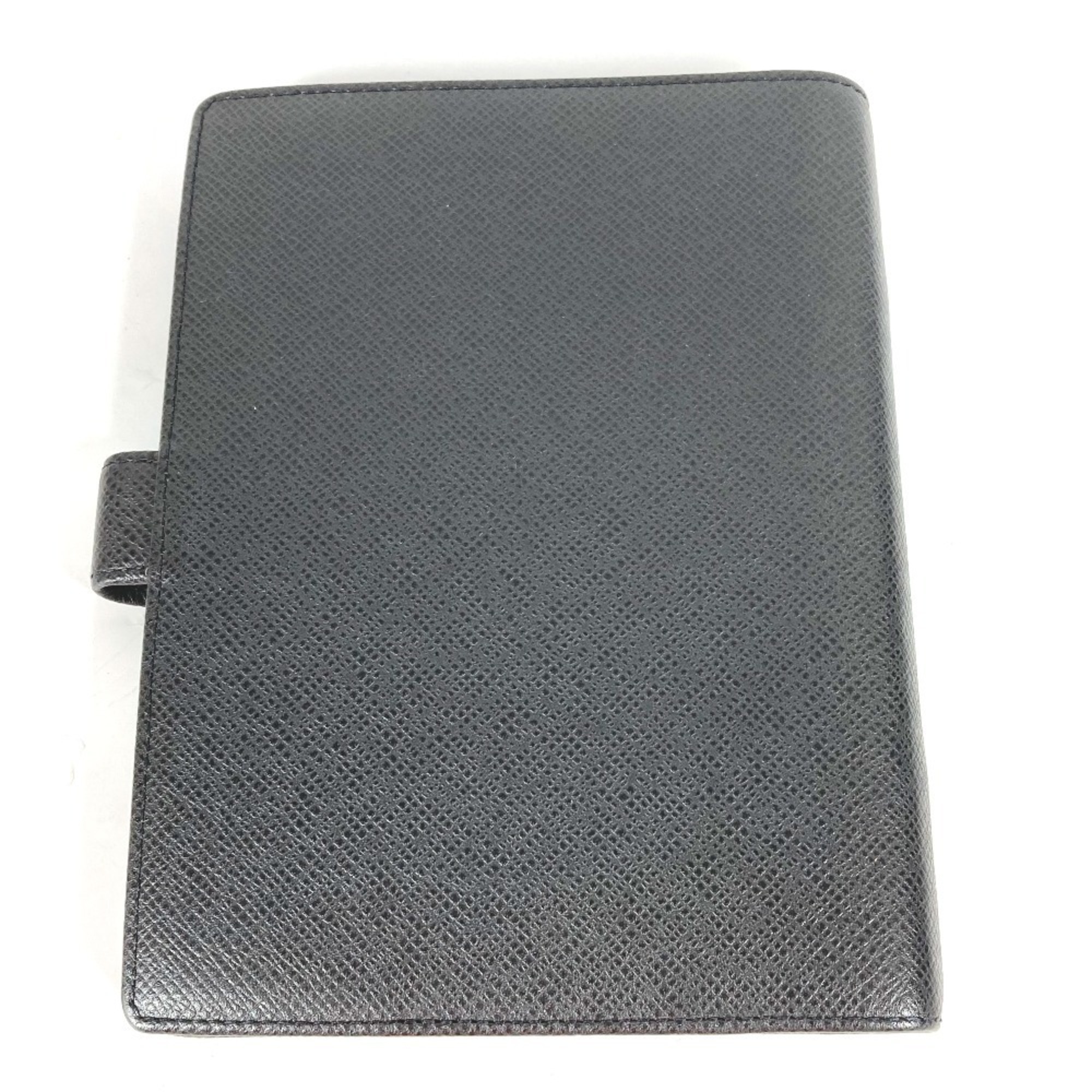 LOUIS VUITTON R20222 Taiga Agenda MM Stationery Notebook Cover Leather Men's Ardoise Black