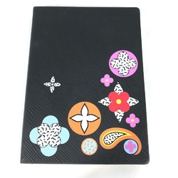 LOUIS VUITTON Louis Vuitton Epi Caixe Clemence Flower Design Stationery Memo Pad Notebook Leather Women's Black