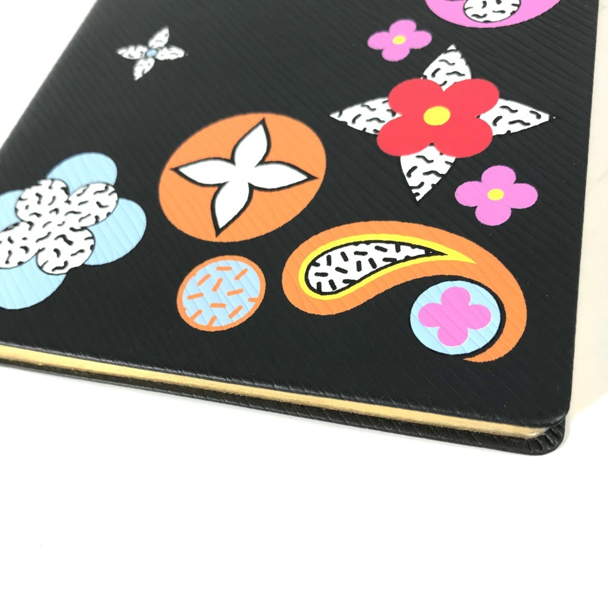 LOUIS VUITTON Louis Vuitton Epi Caixe Clemence Flower Design Stationery Memo Pad Notebook Leather Women's Black