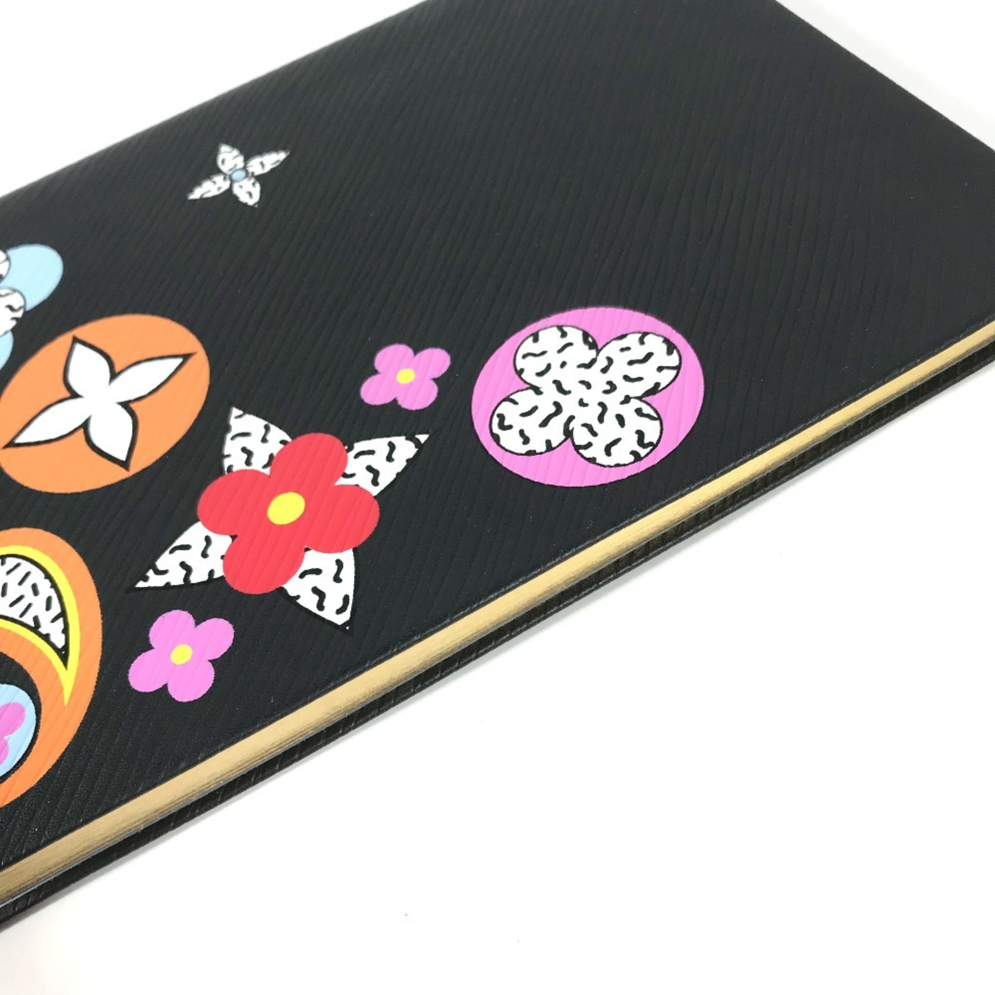 LOUIS VUITTON Louis Vuitton Epi Caixe Clemence Flower Design Stationery Memo Pad Notebook Leather Women's Black