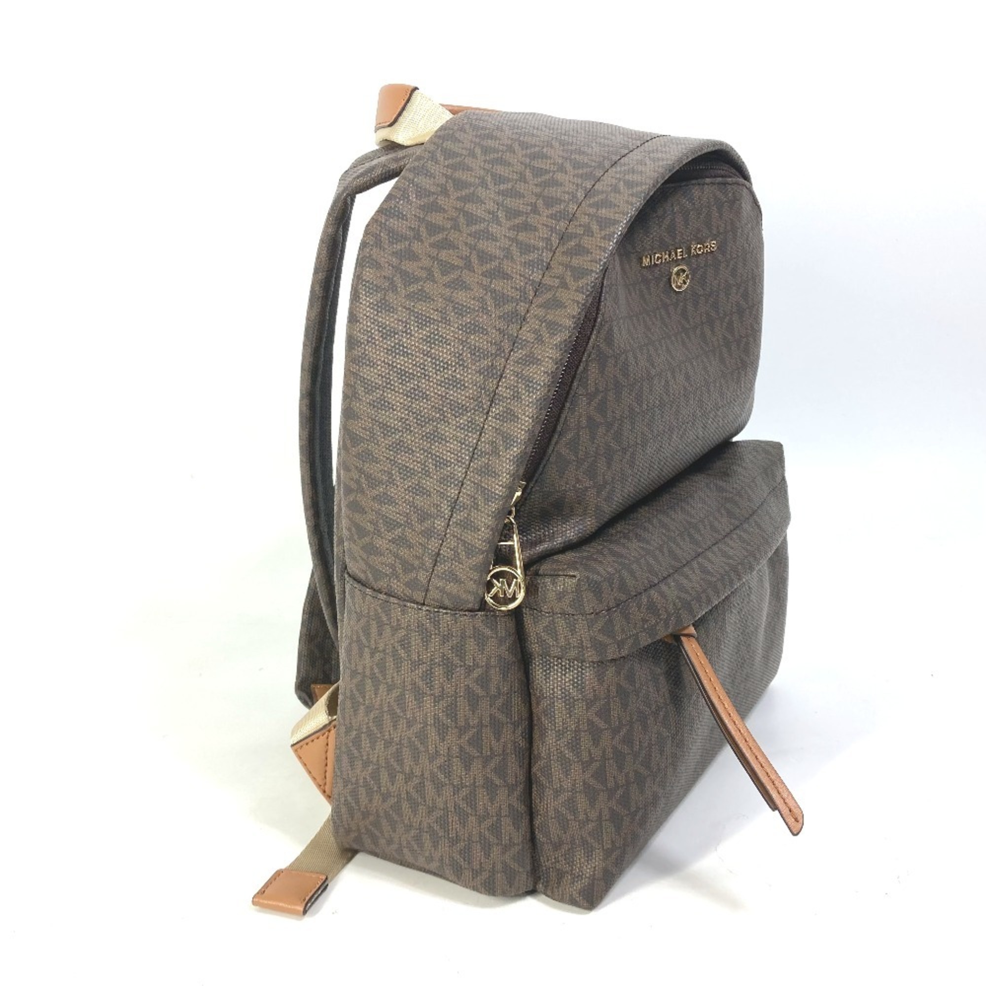 Michael Kors 30T0G04B6B Monogram SLATER Backpack Leather Men's Women's Brown