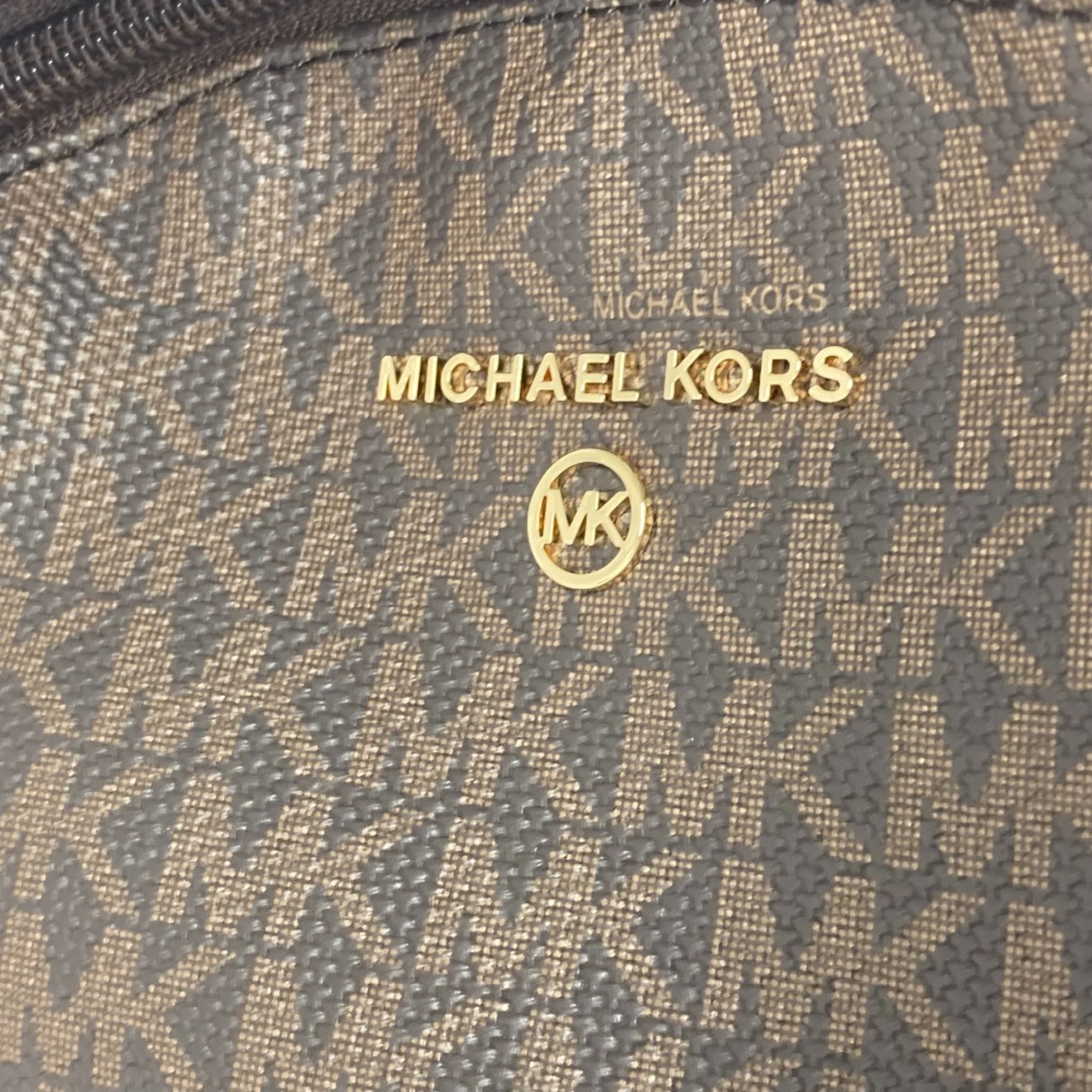 Michael Kors 30T0G04B6B Monogram SLATER Backpack Leather Men's Women's Brown