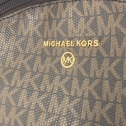 Michael Kors 30T0G04B6B Monogram SLATER Backpack Leather Men's Women's Brown