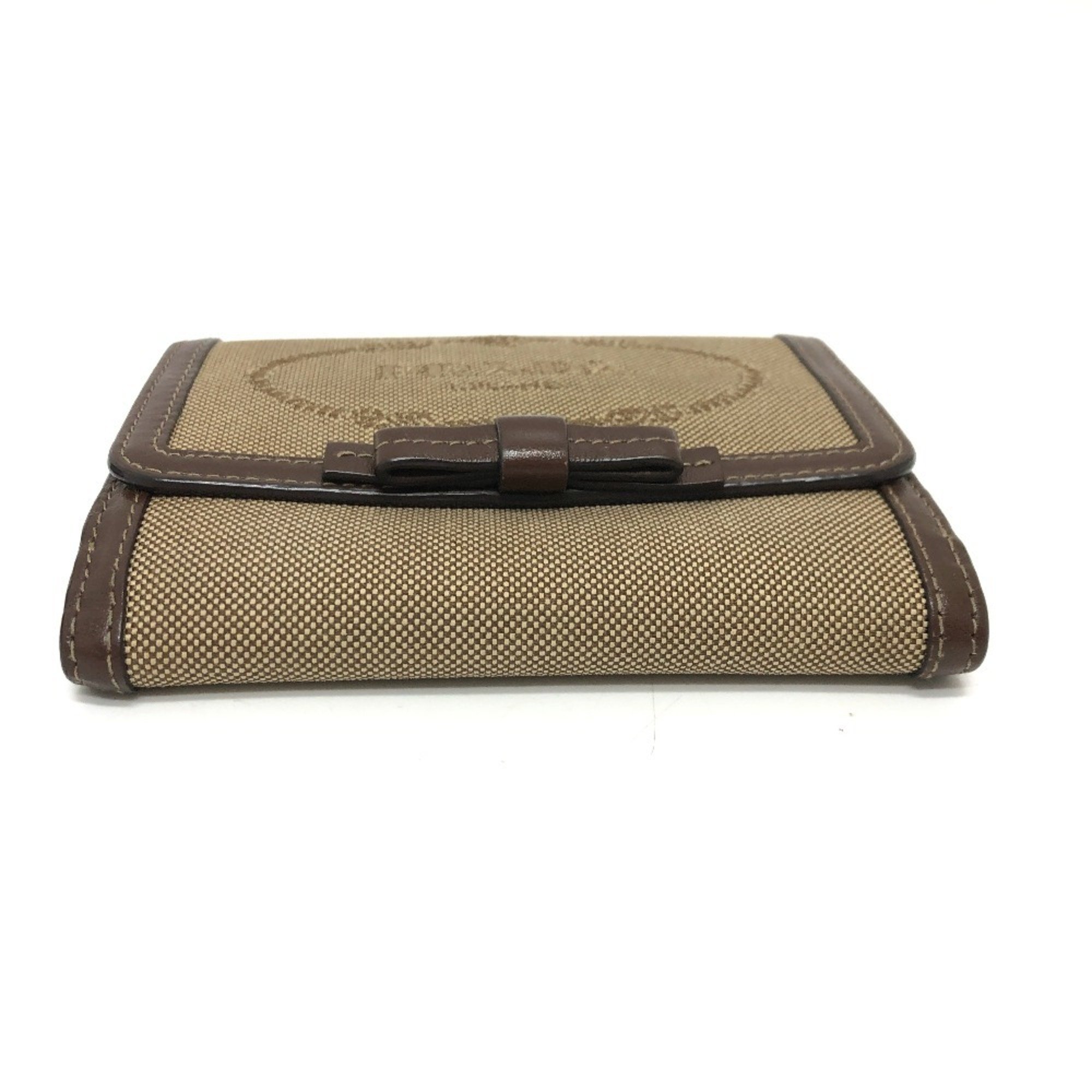 PRADA 1MH523 Ribbon Tri-fold Wallet Jacquard Women's Brown