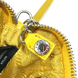 PRADA 2TT140 Triangle Plate Re Nylon with Neck Strap Key Ring Pouch Men's Yellow