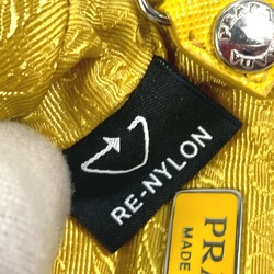 PRADA 2TT140 Triangle Plate Re Nylon with Neck Strap Key Ring Pouch Men's Yellow