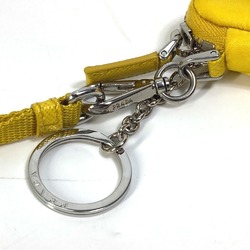 PRADA 2TT140 Triangle Plate Re Nylon with Neck Strap Key Ring Pouch Men's Yellow