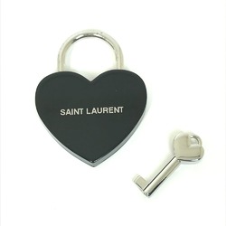 SAINT LAURENT Saint Laurent Paris Key Padlock Heart Bag Charm Ring Metal Women's Black