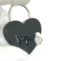 SAINT LAURENT Saint Laurent Paris Key Padlock Heart Bag Charm Ring Metal Women's Black