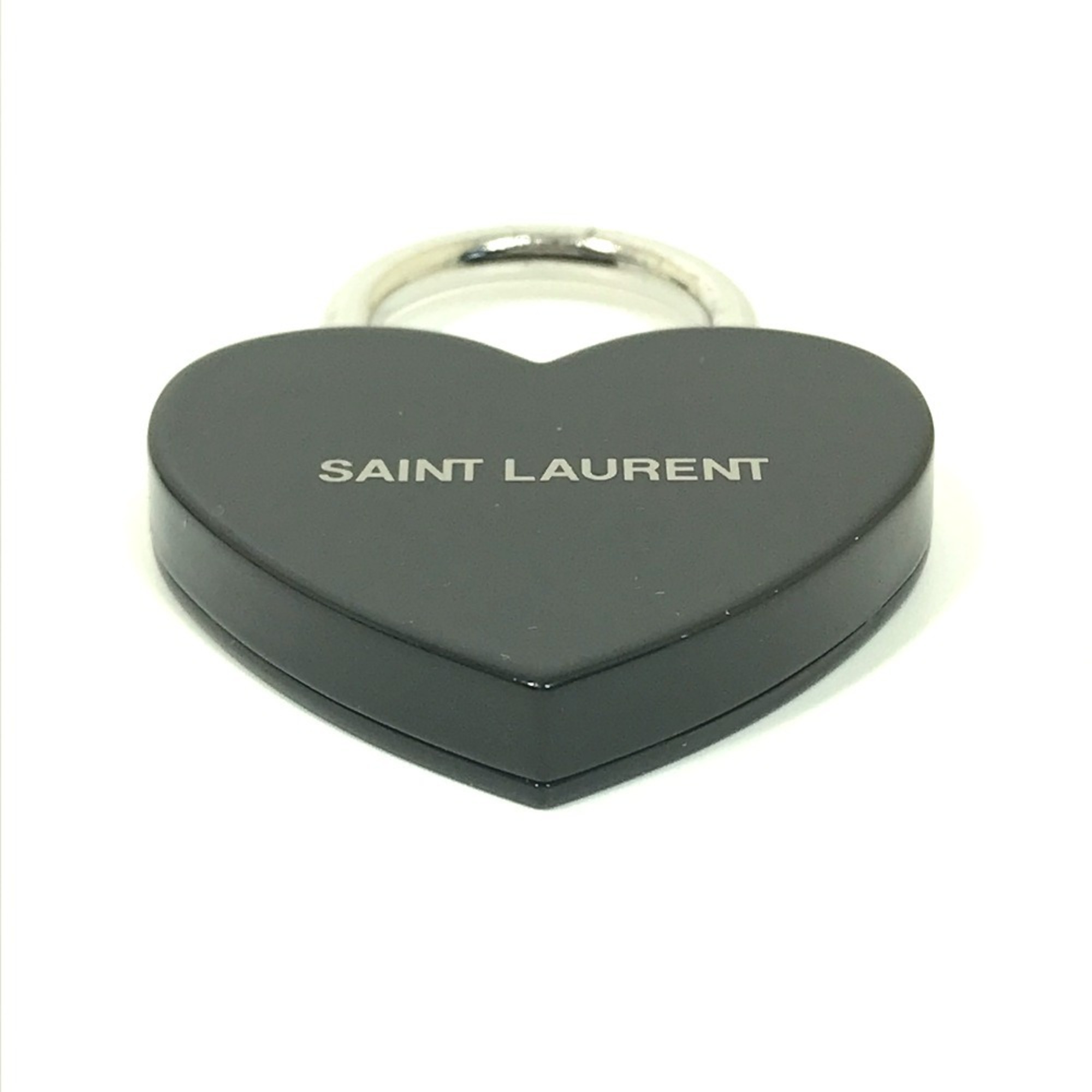 SAINT LAURENT Saint Laurent Paris Key Padlock Heart Bag Charm Ring Metal Women's Black