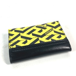 VERSACE Greca 3-piece set pouch wallet/coin case wallet clutch bag leather men's yellow