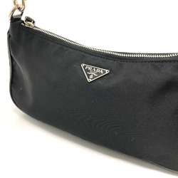 PRADA Prada Triangle Pouch Nylon Enamel Women's Black Khaki