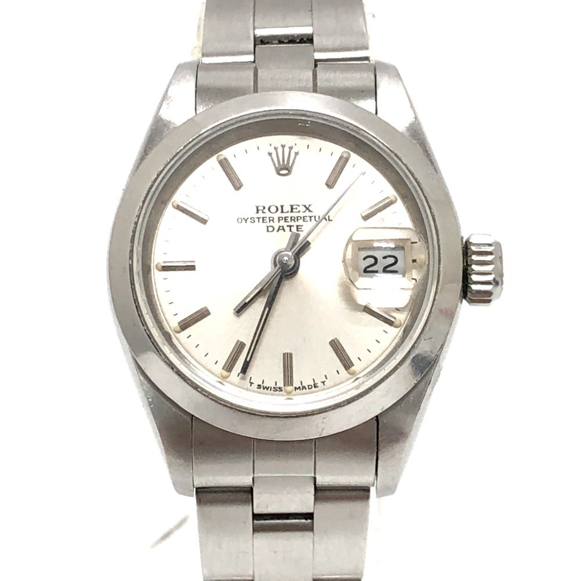 ROLEX 69160 Oyster Perpetual Date Automatic Wristwatch Watch SS Ladies Silver