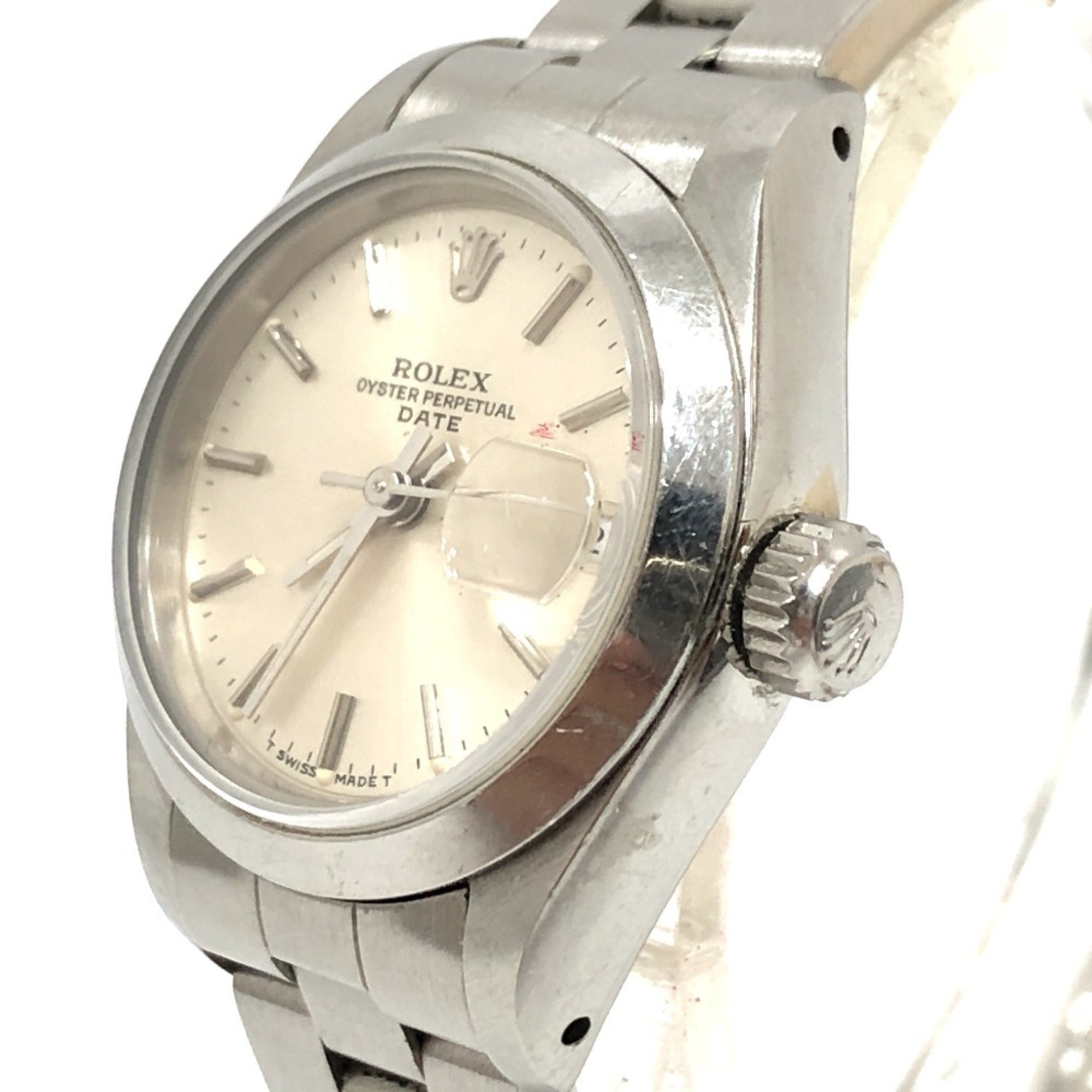 ROLEX 69160 Oyster Perpetual Date Automatic Wristwatch Watch SS Ladies Silver