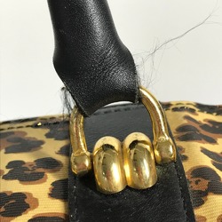 VERSACE Leopard print bag, travel Boston leather, ladies, yellow