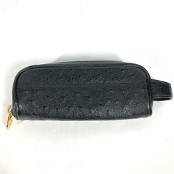 VERSACE Versace Sunburst Pouch Pencil Case with Handle Pen Leather Women's Black