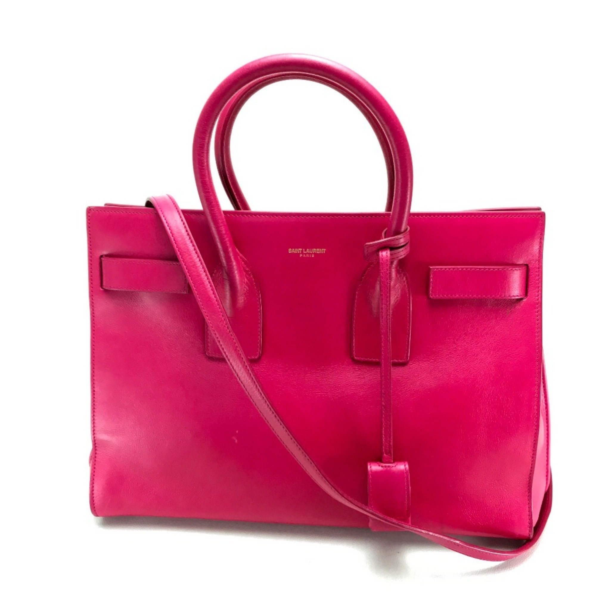 SAINT LAURENT Saint Laurent Paris 324823 Small Classic Sac de Jour Handbag Shoulder Bag Leather Women's Pink Fuchsia