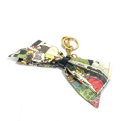 PRADA Prada American Comic Book Pattern Ribbon Bag Charm Keychain Canvas Women's Multicolor