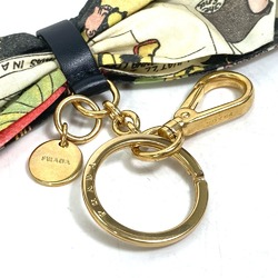 PRADA Prada American Comic Book Pattern Ribbon Bag Charm Keychain Canvas Women's Multicolor